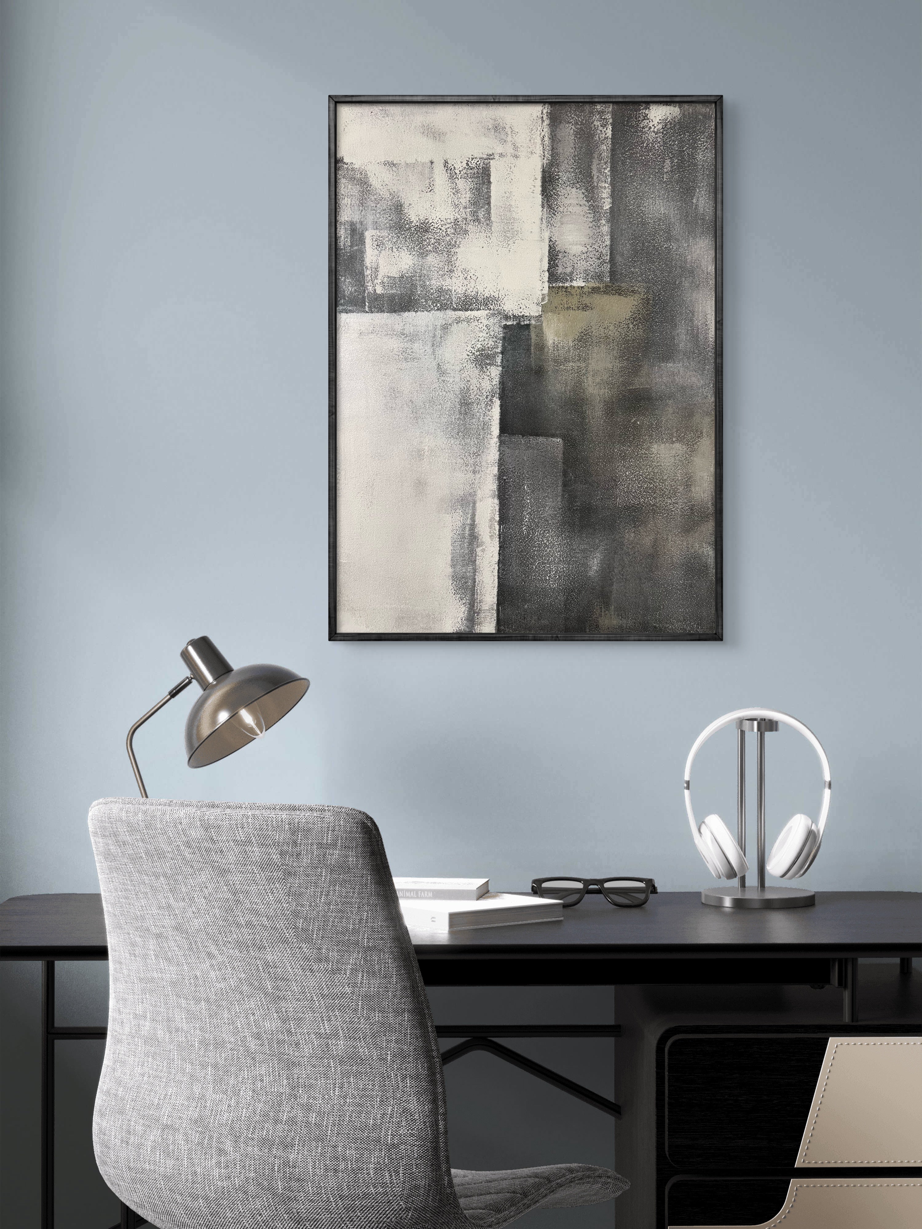 Urban Balance Texture / Textured Abstract Canvas Wall Art in Grey & Neutral Tones | Modern Home Décor
