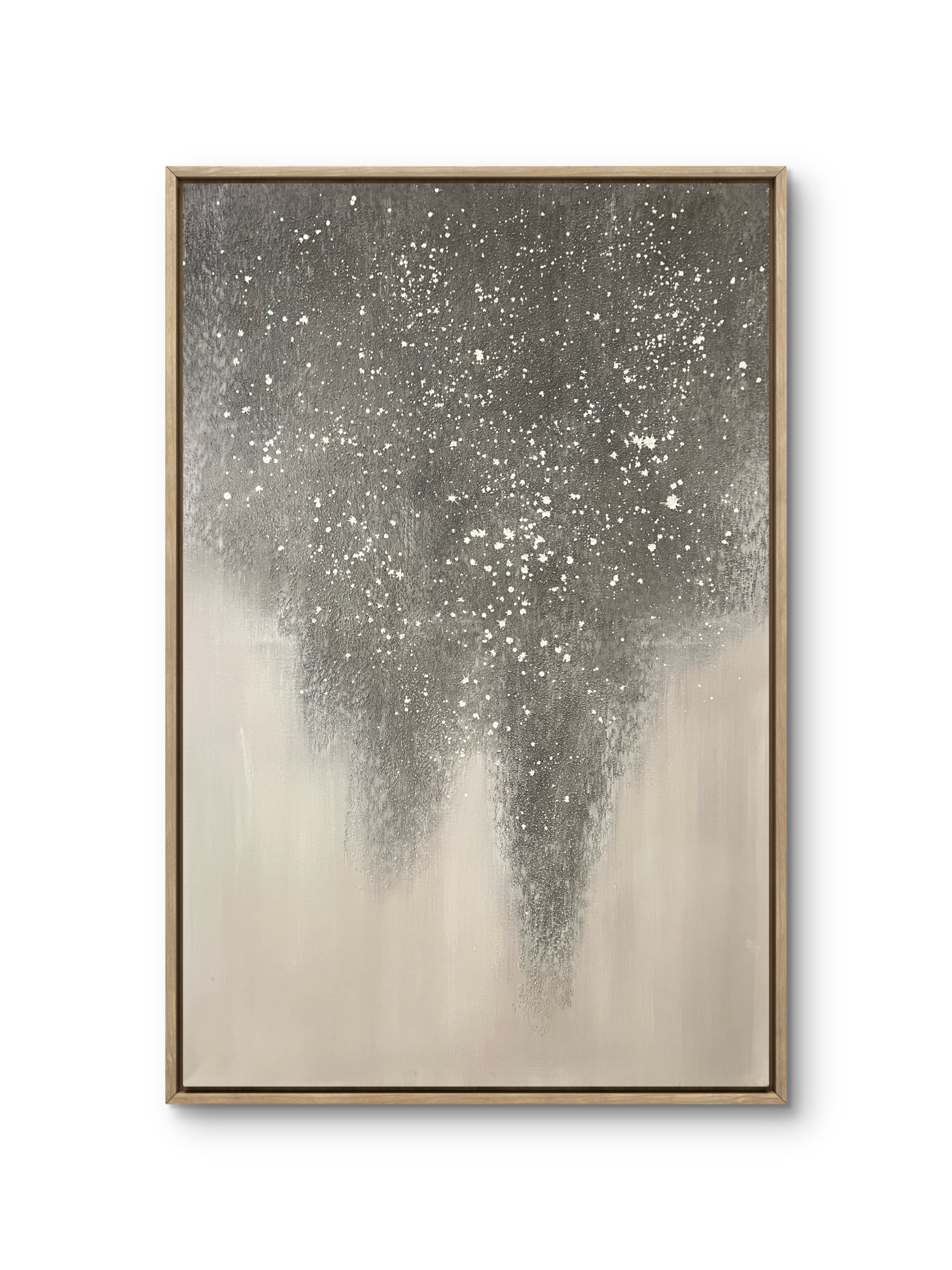 Falling Mist Texture / Textured Abstract Canvas Wall Art in Grey & Ivory | Modern Home Décor