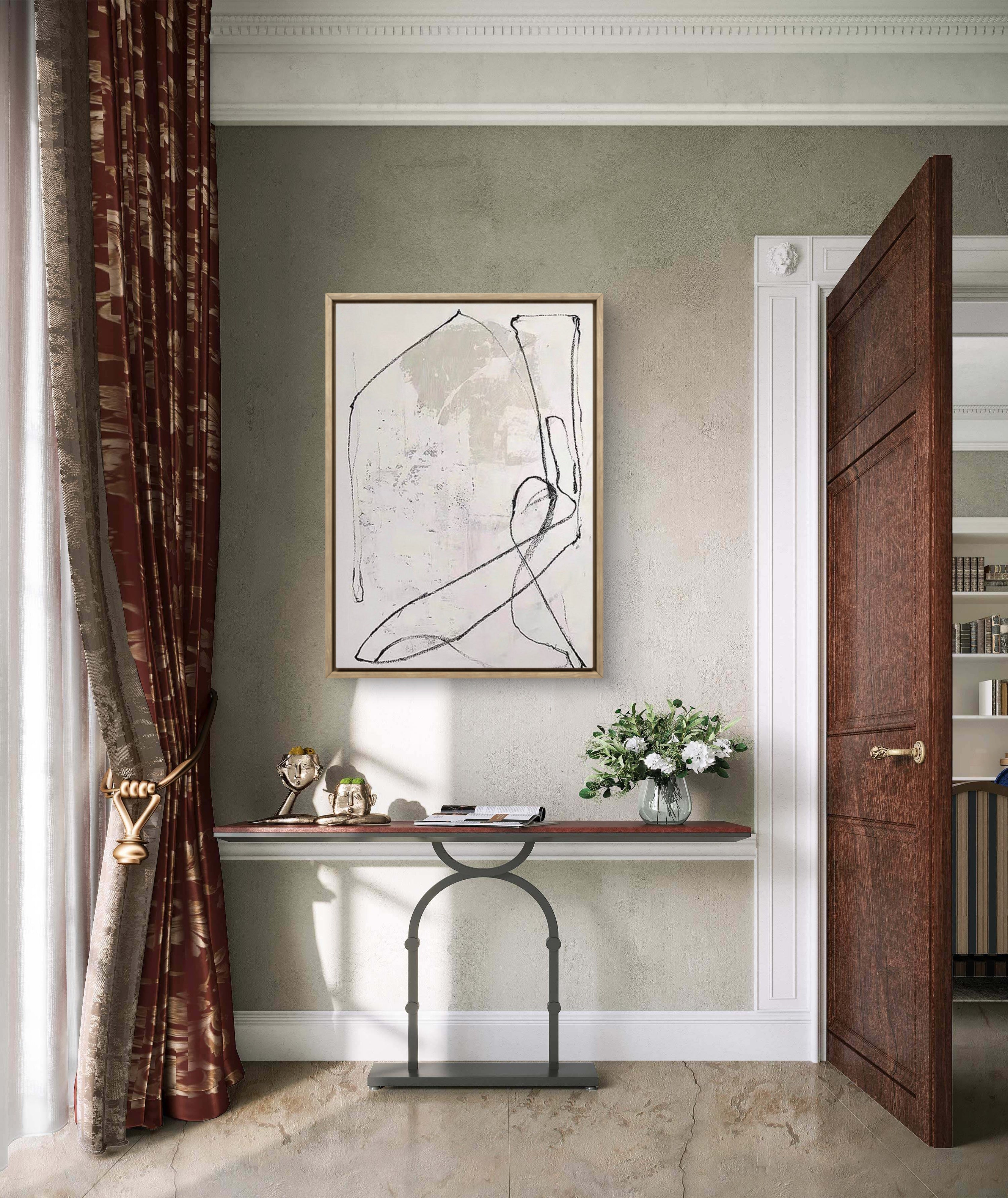 Quiet Line Texture / Minimalist Textured Line Art Canvas Wall Art in Neutral Tones | Modern Home Décor
