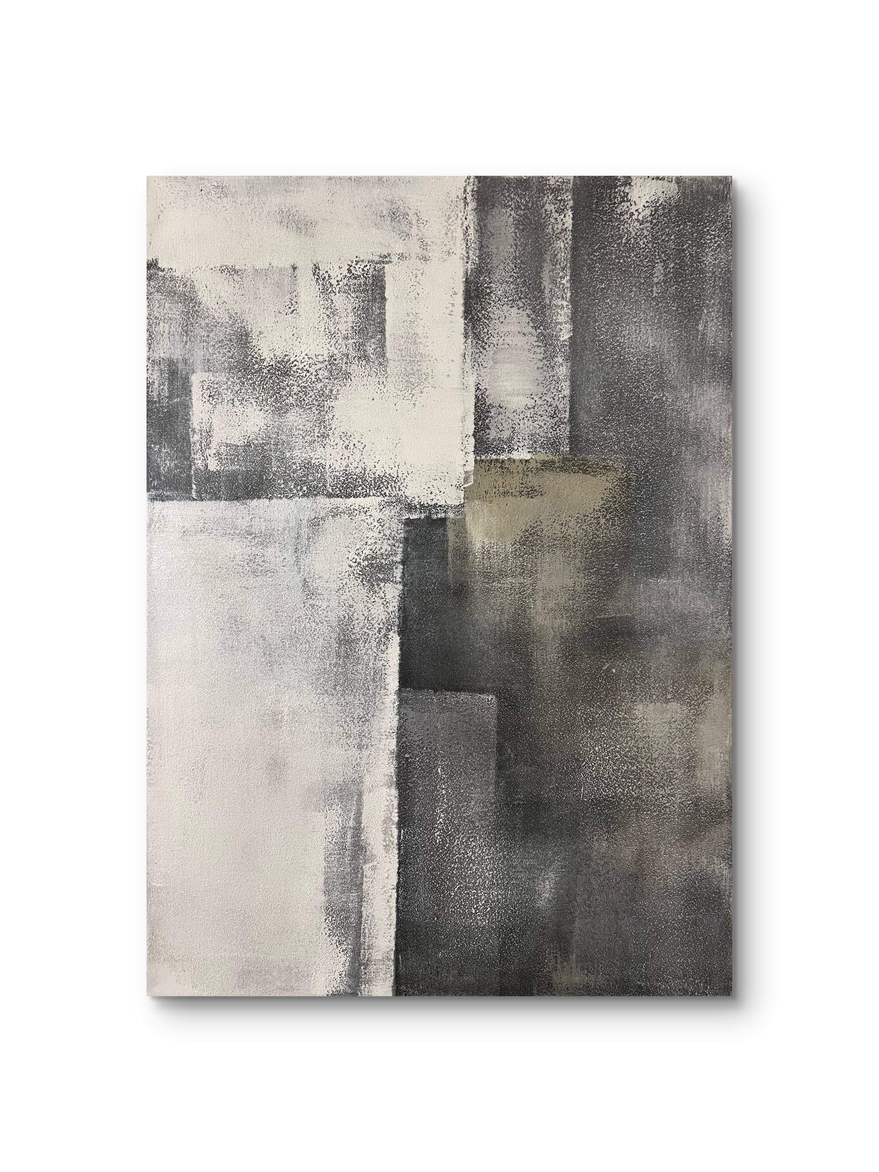 Urban Balance Texture / Textured Abstract Canvas Wall Art in Grey & Neutral Tones | Modern Home Décor