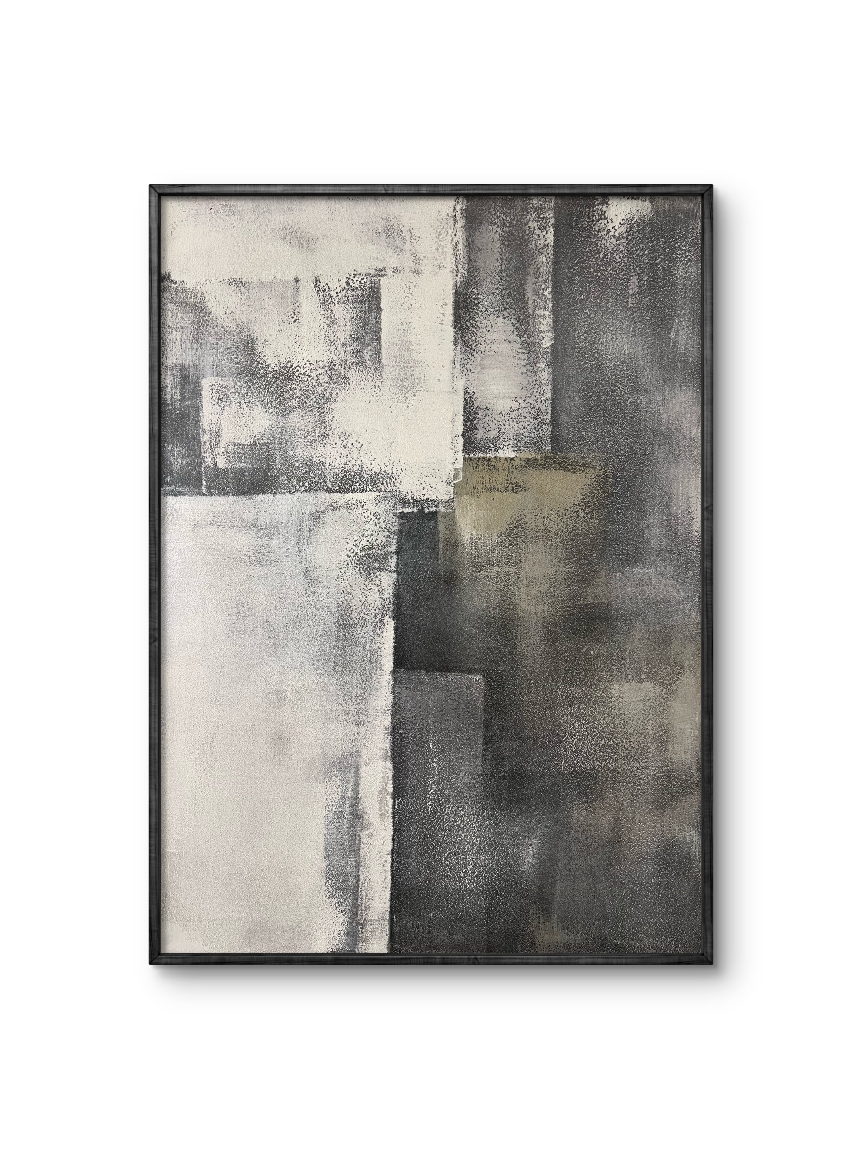 Urban Balance Texture / Textured Abstract Canvas Wall Art in Grey & Neutral Tones | Modern Home Décor