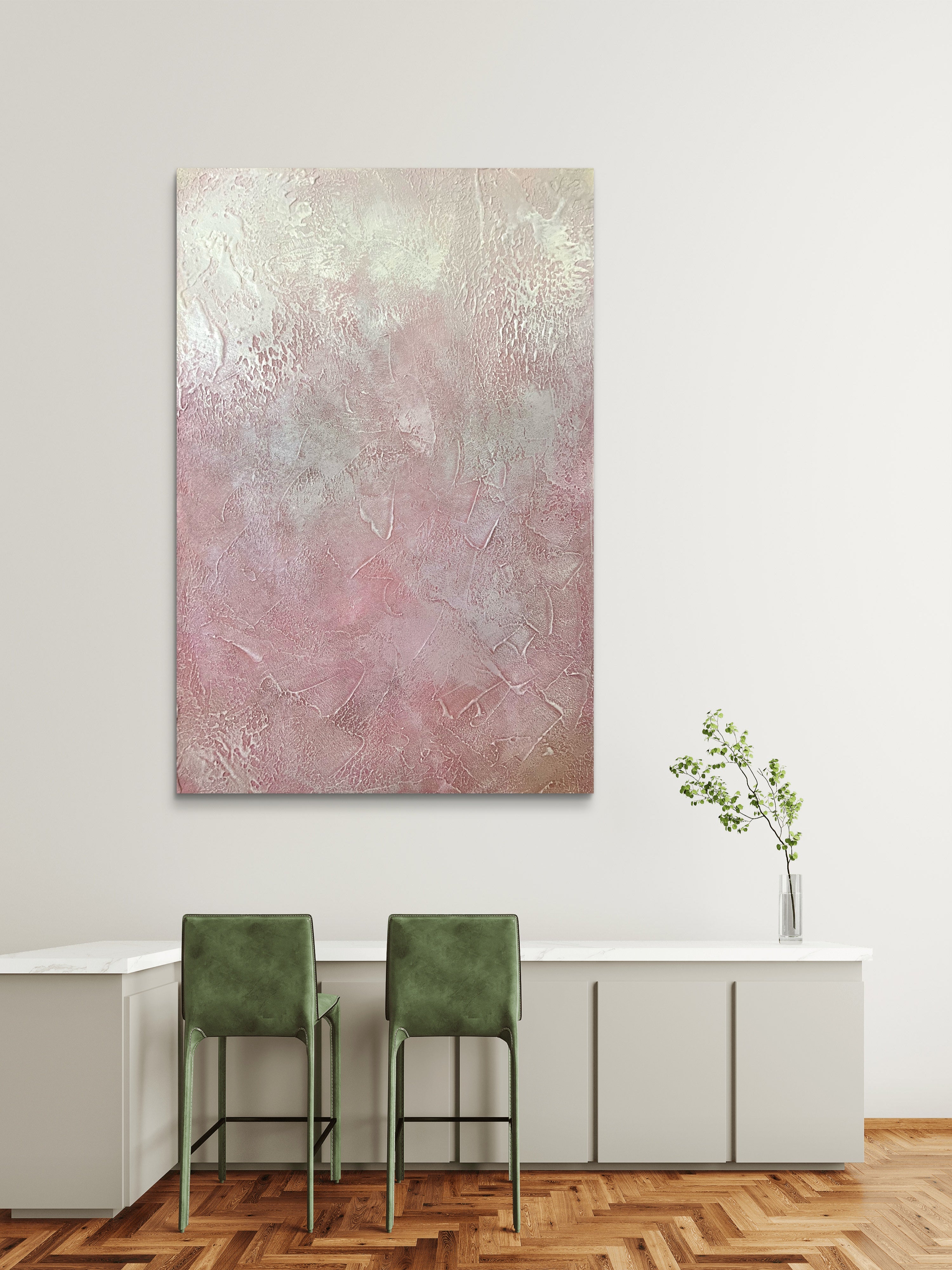 Blush Veil Texture / Textured Abstract Canvas Wall Art in Soft Blush & Neutral Tones | Modern Home Décor
