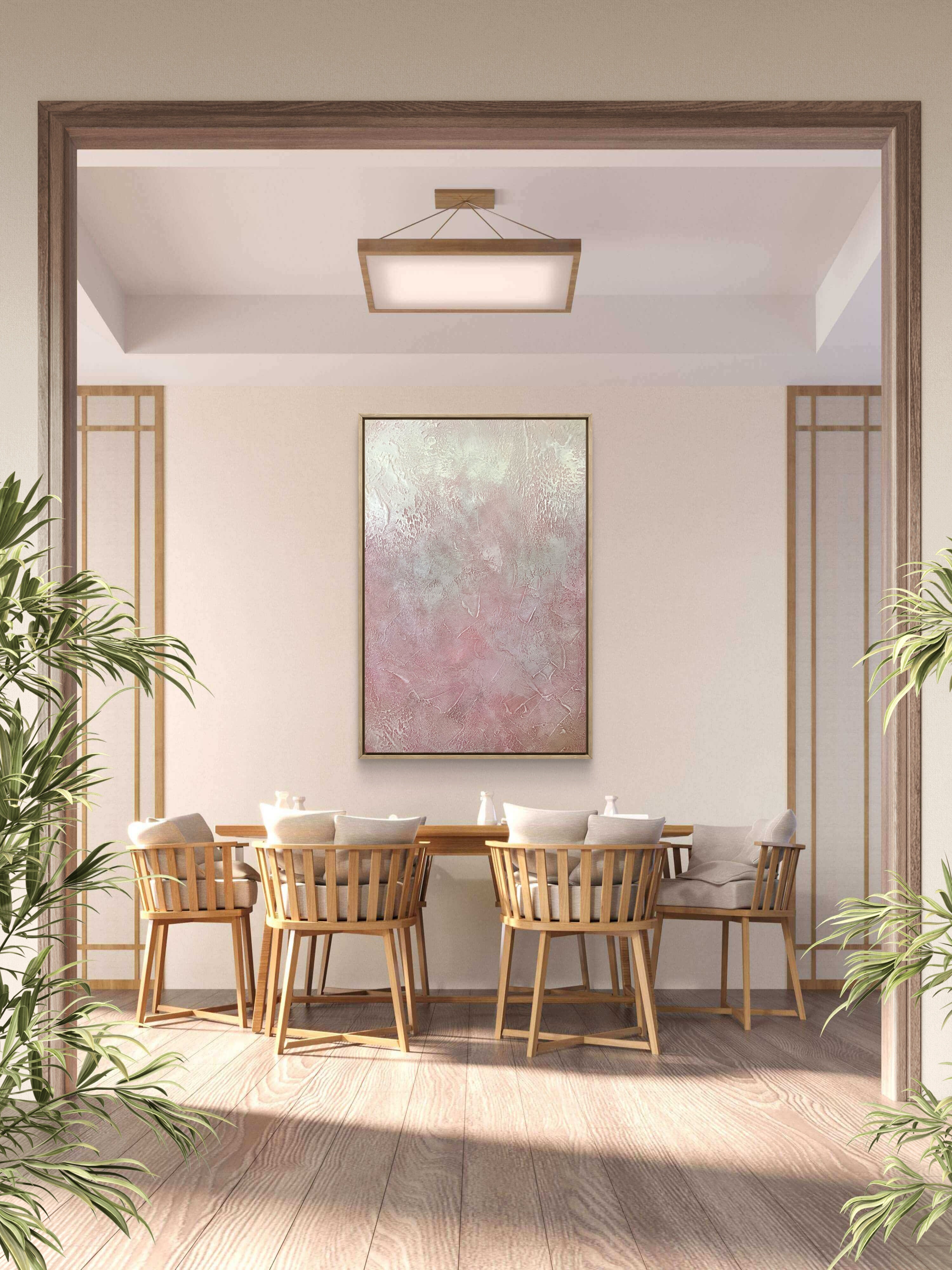 Blush Veil Texture / Textured Abstract Canvas Wall Art in Soft Blush & Neutral Tones | Modern Home Décor