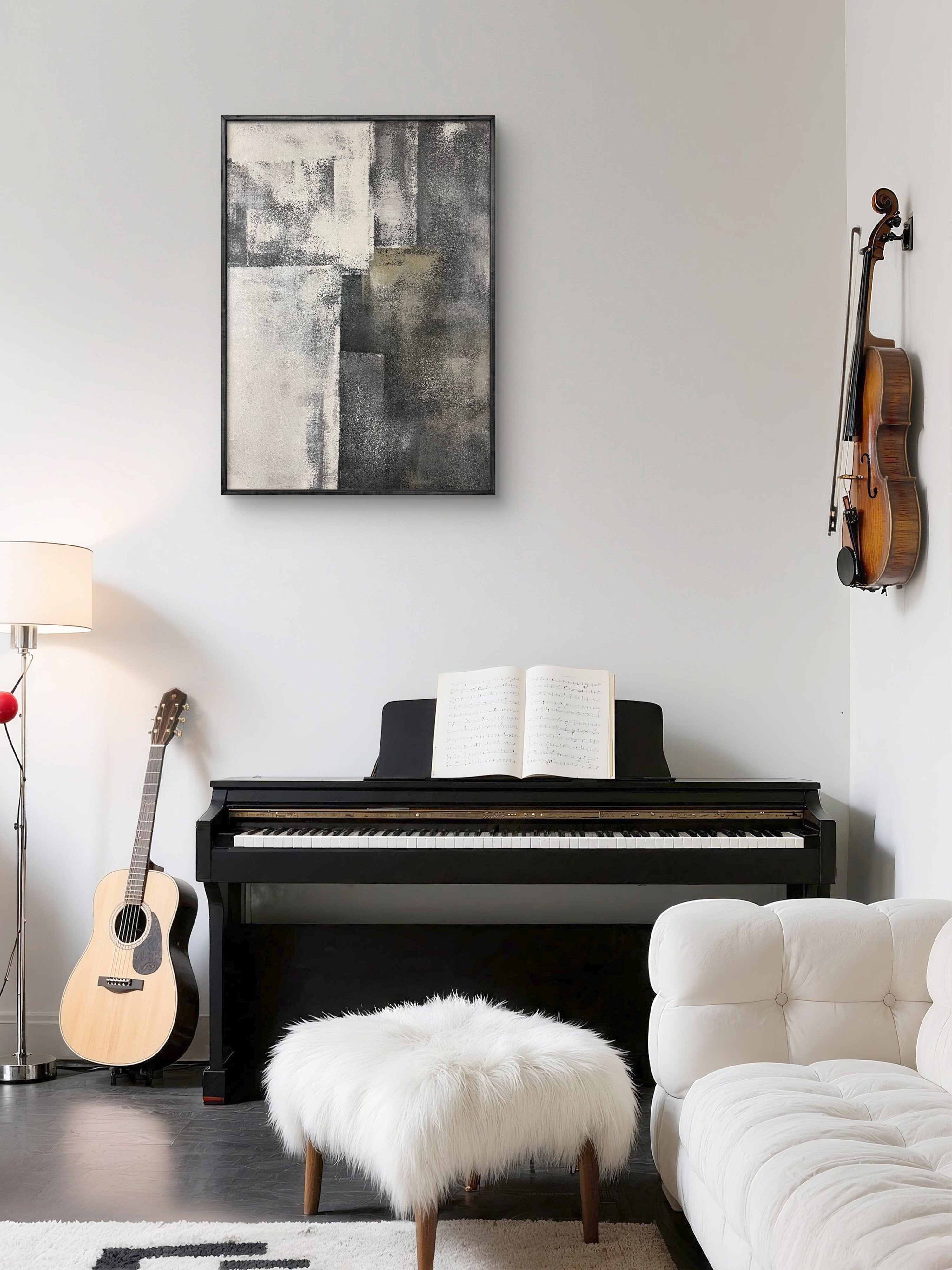 Urban Balance Texture / Textured Abstract Canvas Wall Art in Grey & Neutral Tones | Modern Home Décor