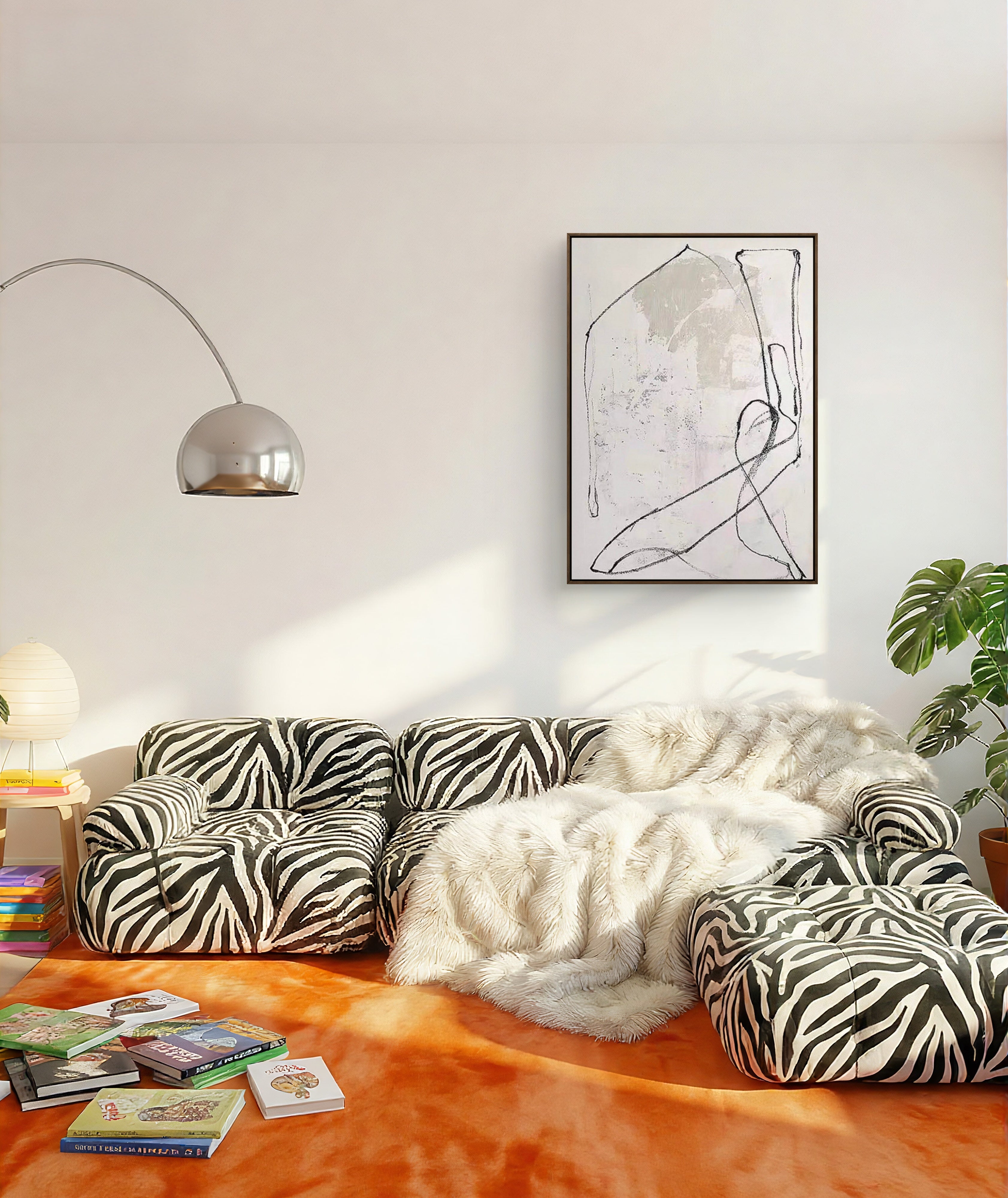 Quiet Line Texture / Minimalist Textured Line Art Canvas Wall Art in Neutral Tones | Modern Home Décor