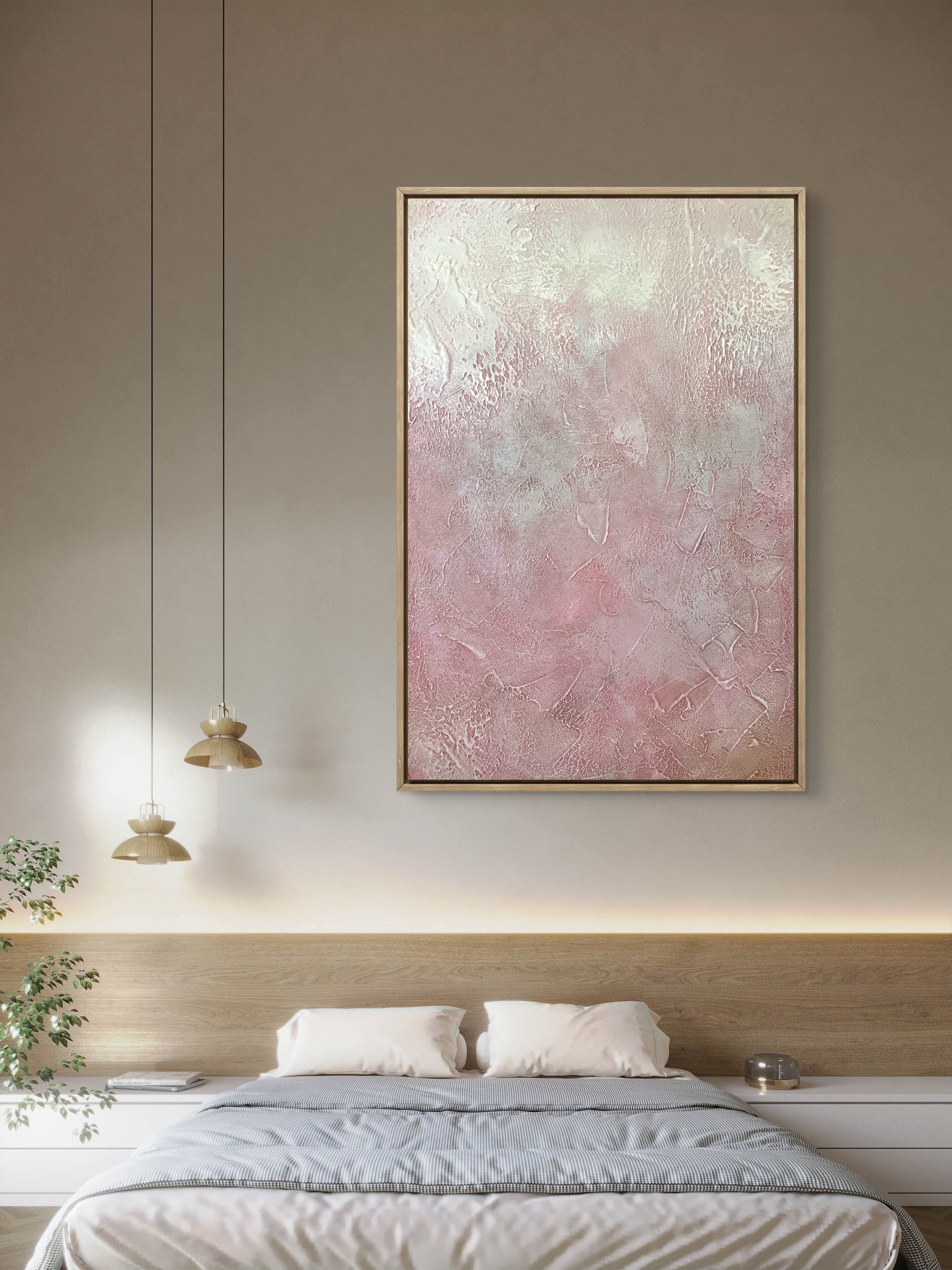 Blush Veil Texture / Textured Abstract Canvas Wall Art in Soft Blush & Neutral Tones | Modern Home Décor