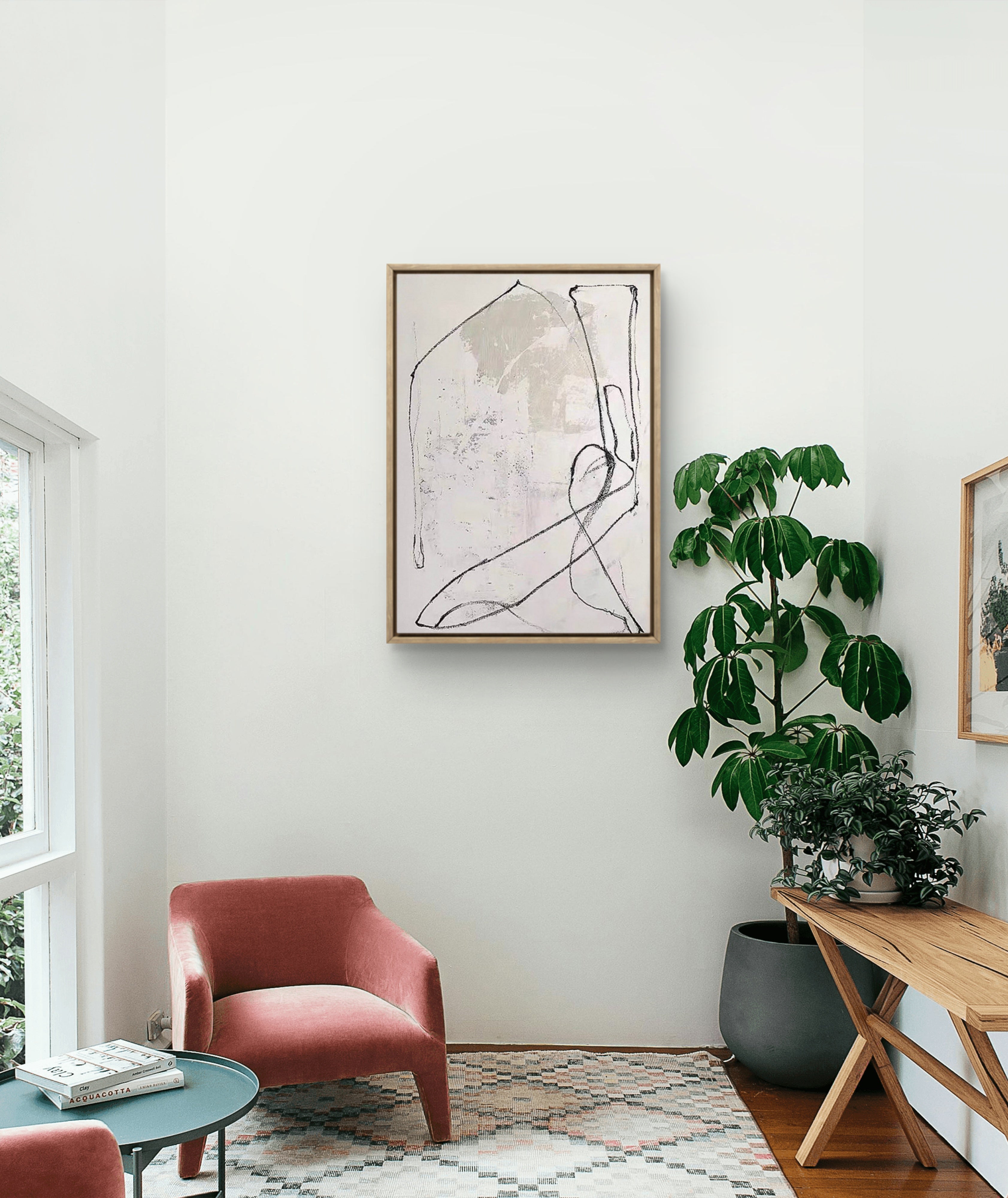 Quiet Line Texture / Minimalist Textured Line Art Canvas Wall Art in Neutral Tones | Modern Home Décor