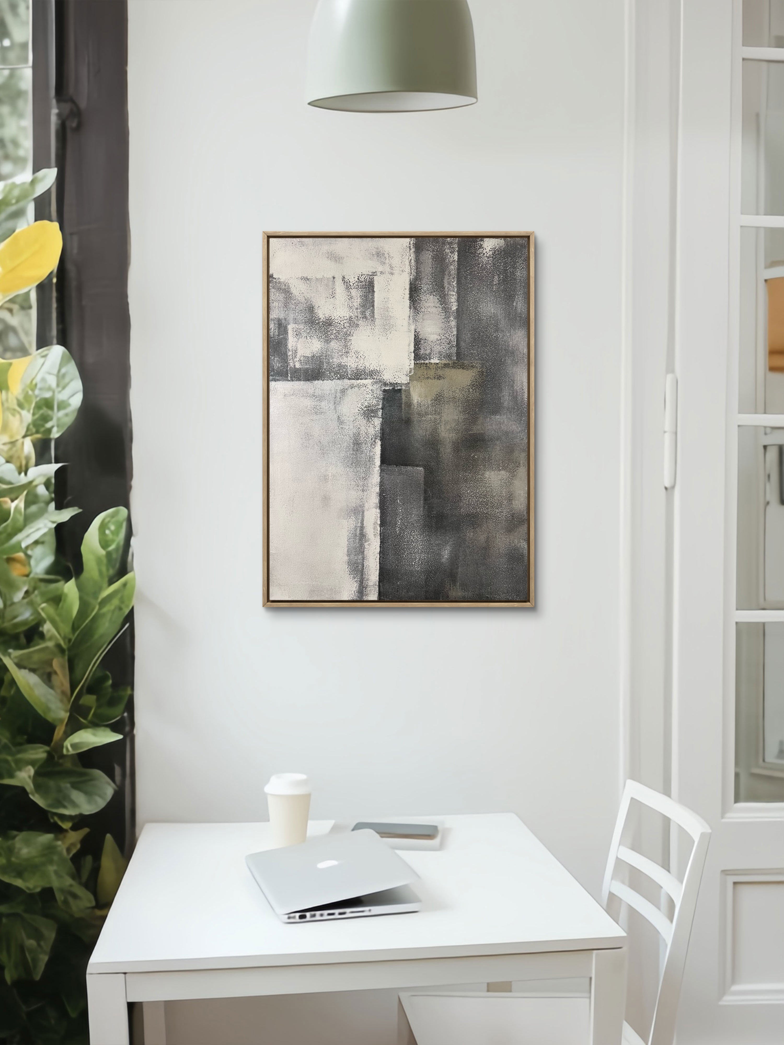 Urban Balance Texture / Textured Abstract Canvas Wall Art in Grey & Neutral Tones | Modern Home Décor