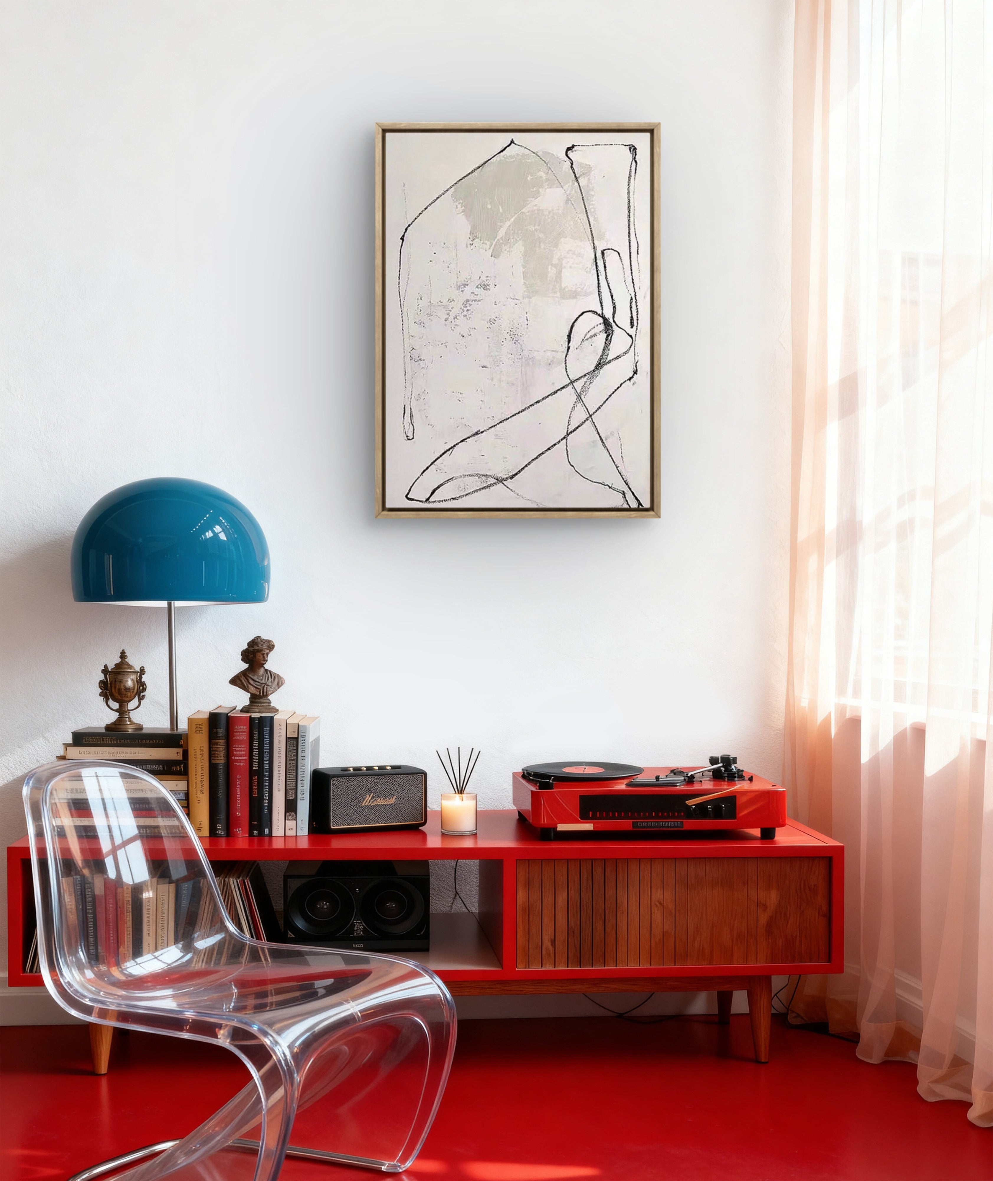 Quiet Line Texture / Minimalist Textured Line Art Canvas Wall Art in Neutral Tones | Modern Home Décor