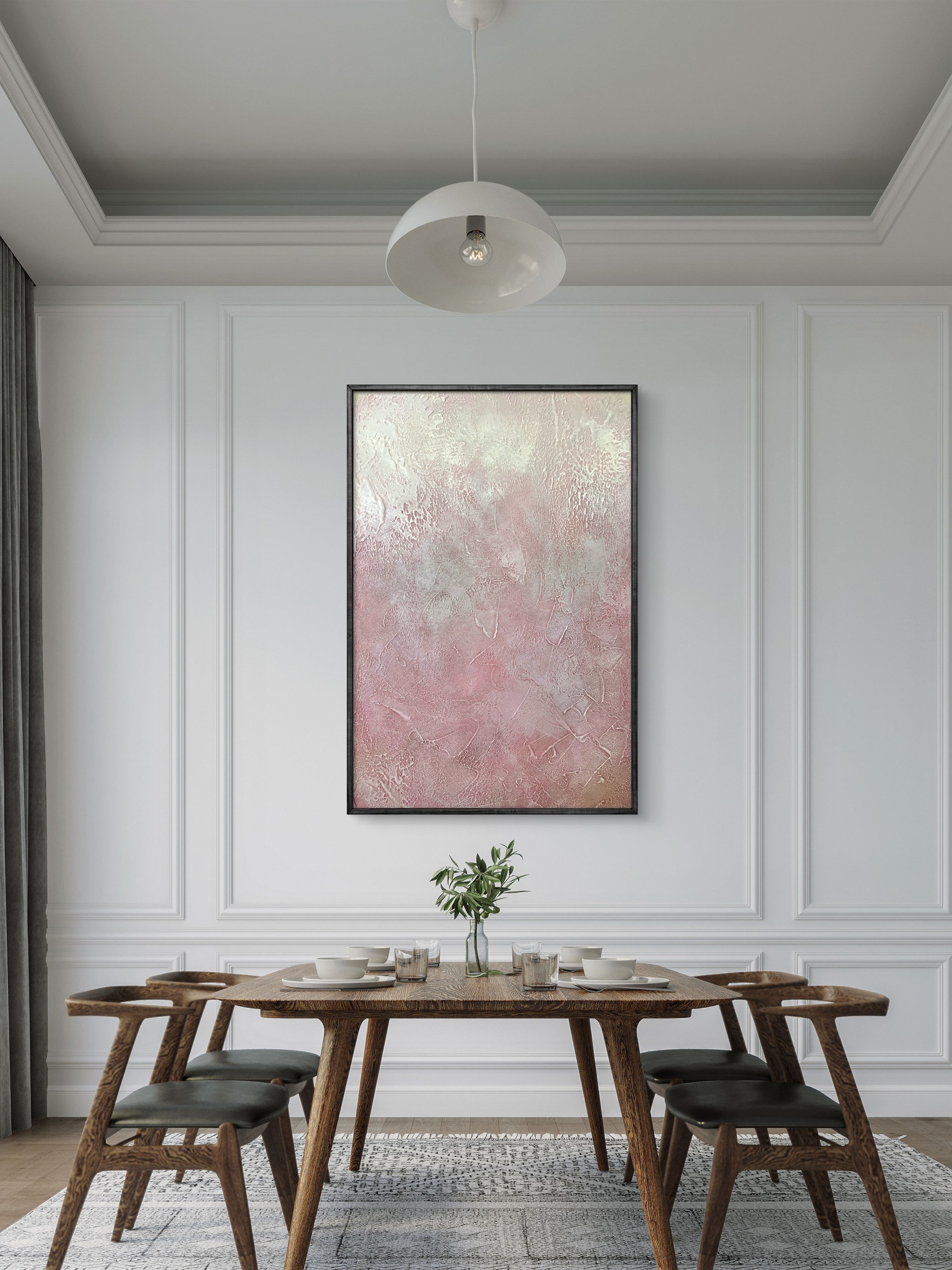 Blush Veil Texture / Textured Abstract Canvas Wall Art in Soft Blush & Neutral Tones | Modern Home Décor