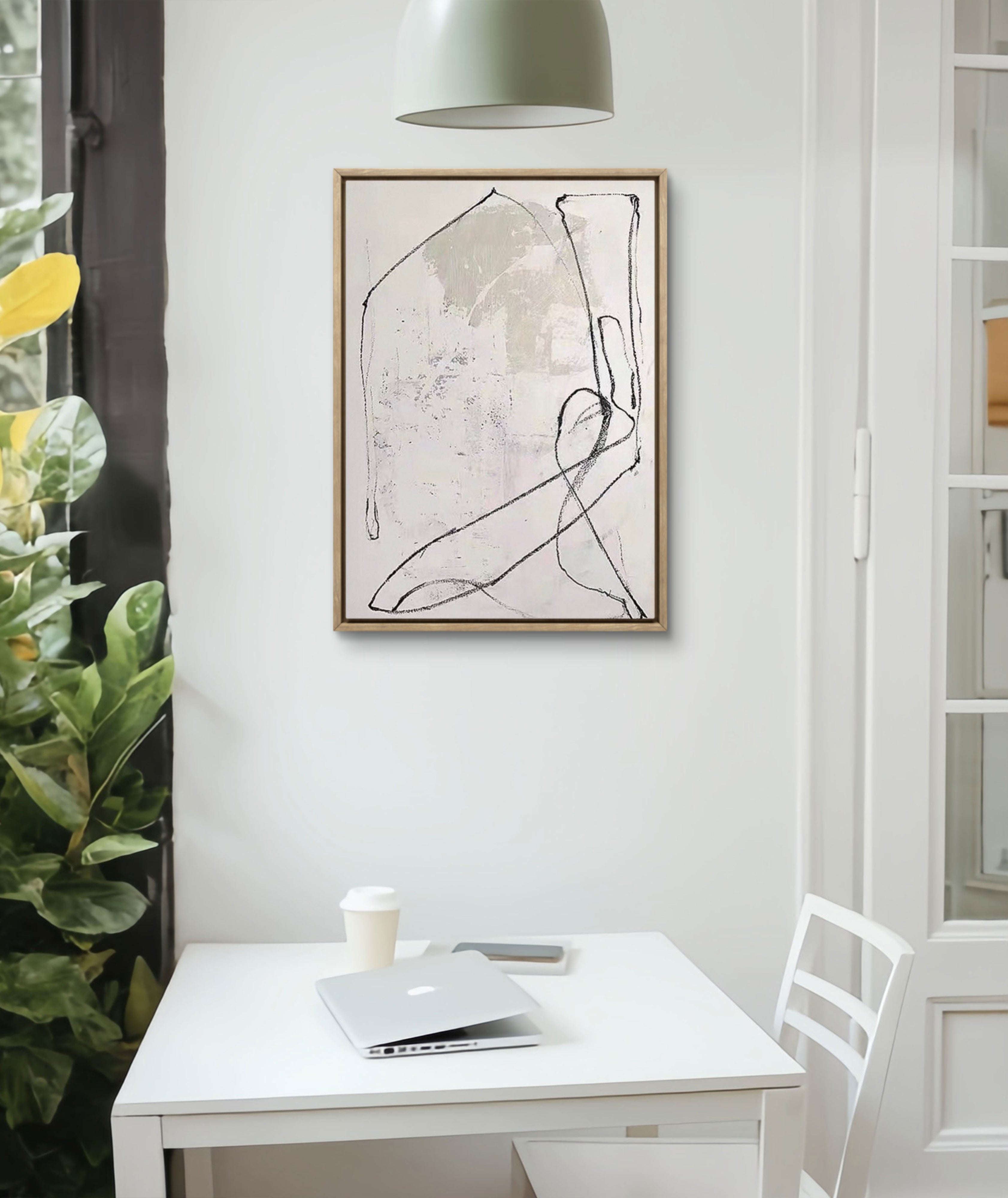 Quiet Line Texture / Minimalist Textured Line Art Canvas Wall Art in Neutral Tones | Modern Home Décor