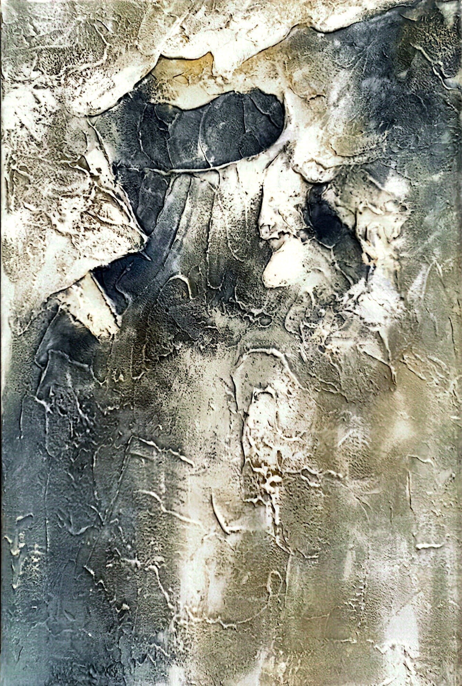 Stone Flow Texture / Textured Abstract Canvas Wall Art in Grey & Stone Tones | Modern Home Décor