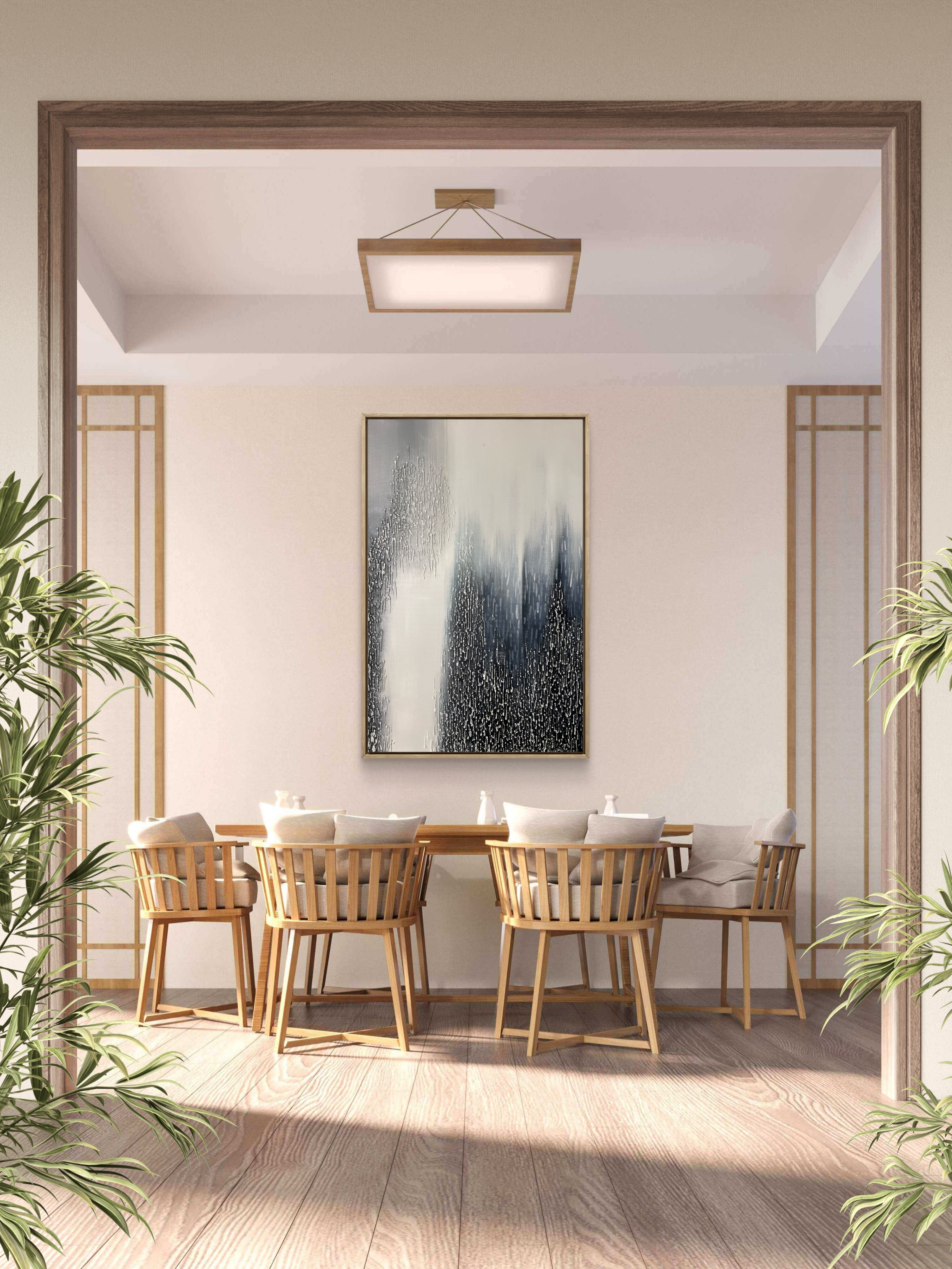 Vertical Drift Texture / Textured Abstract Canvas Wall Art in Black, White & Grey | Modern Home Décor