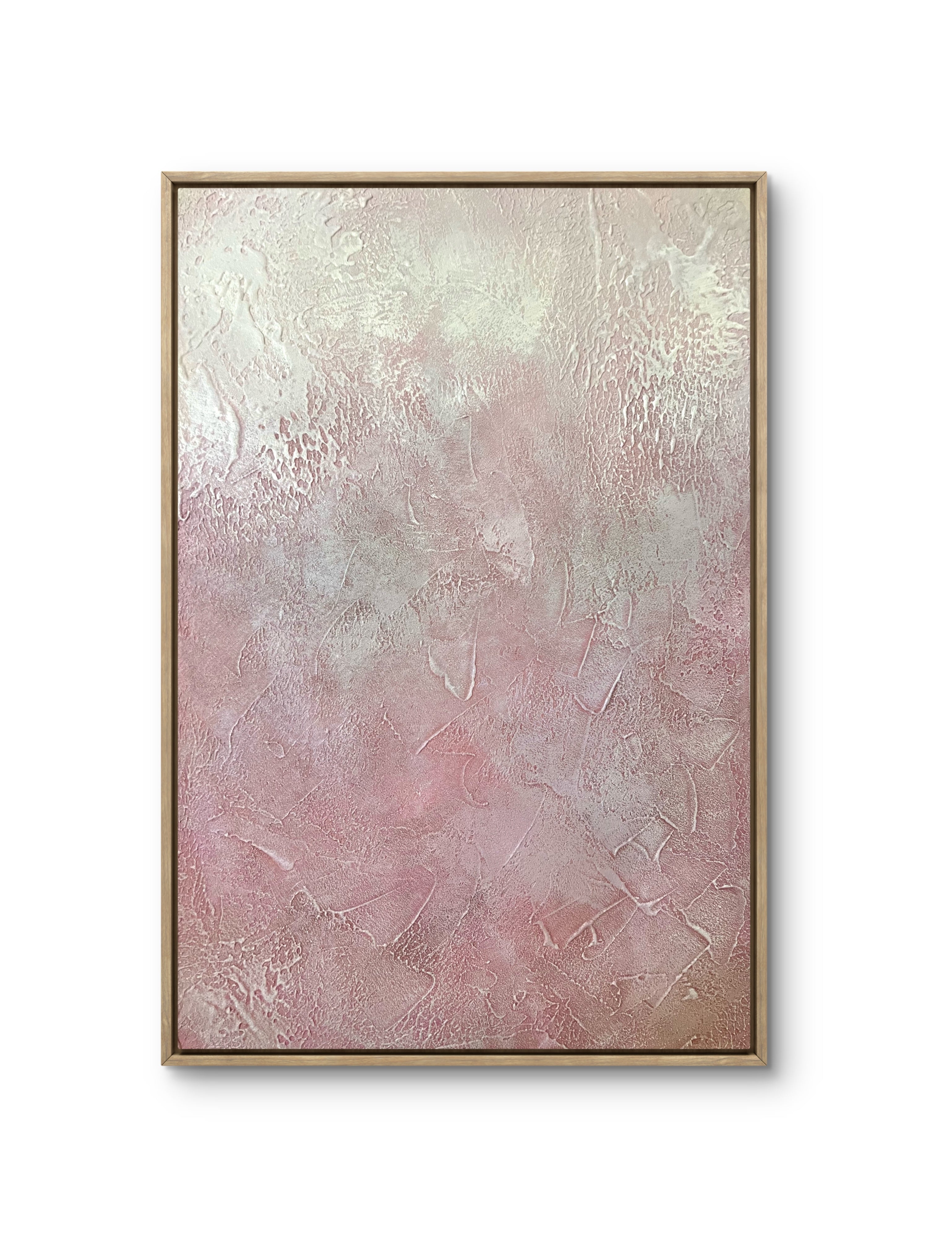 Blush Veil Texture / Textured Abstract Canvas Wall Art in Soft Blush & Neutral Tones | Modern Home Décor