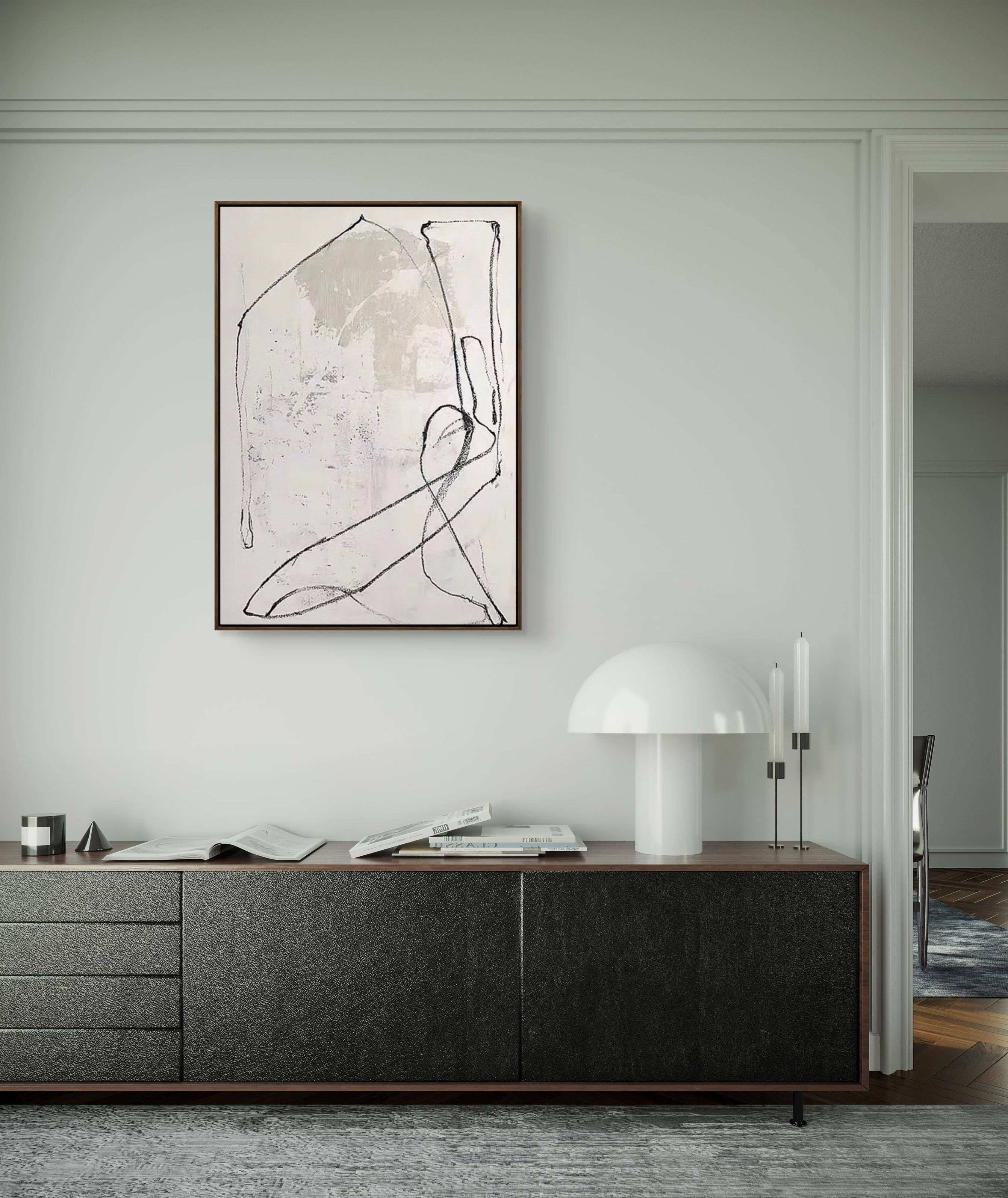 Quiet Line Texture / Minimalist Textured Line Art Canvas Wall Art in Neutral Tones | Modern Home Décor