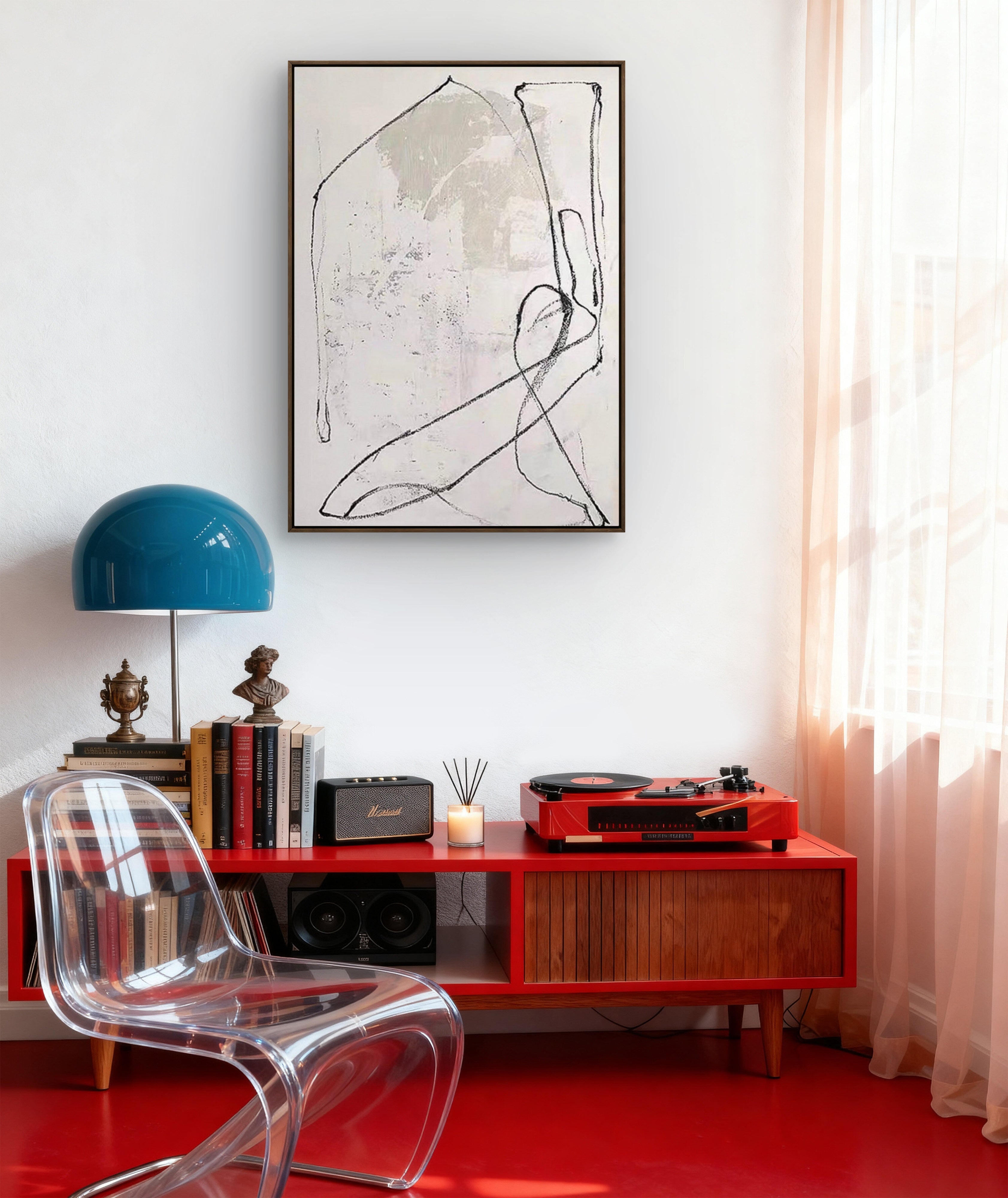 Quiet Line Texture / Minimalist Textured Line Art Canvas Wall Art in Neutral Tones | Modern Home Décor